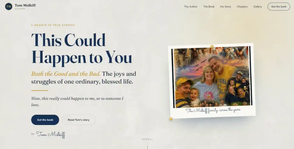 Tom Midkiff author website preview
